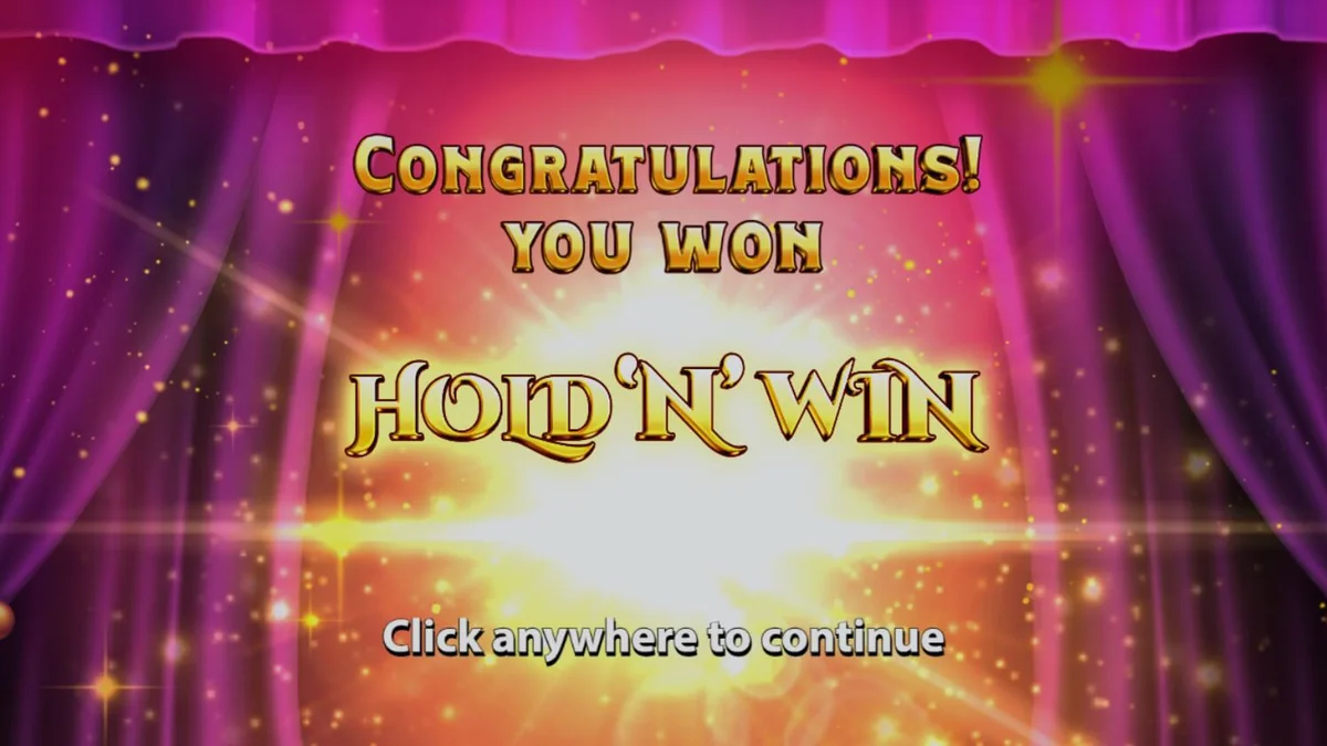 Interface visual do slot Mega Fortune Hold ‘n’ Win com símbolos clássicos e brilho de cassino